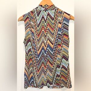 Multicolor Chevron Sleeveless Blouse